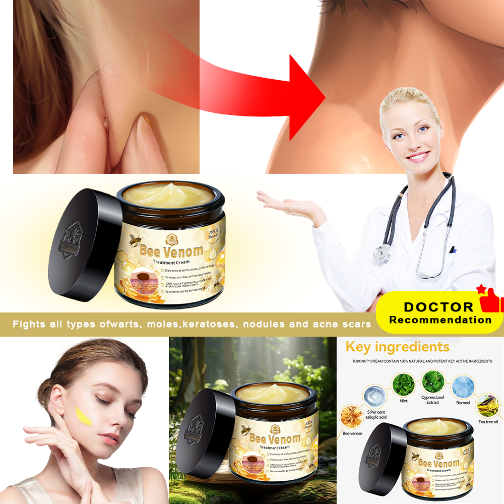 Turonu™ Bee Venom Skin Cream 🍄Approved by the Canadian Academy of Dermatology (CDA and FDA) (helps treat acne, warts, rosacea, psoriasis, age spots, eczema, and reduces the appearance of stretch marks)